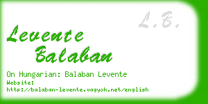 levente balaban business card